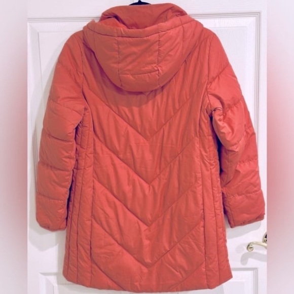 *NWT* Market & Spruce Olivia Long Line Puffer Hooded Jacket Dark Pink Rose Sz S - Picture 5 of 5